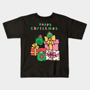 Hoppy Christmas Funny Frog Xmas Gift Kids T-Shirt
